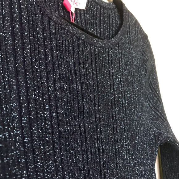 Parker Hillary Sparkly Green Blue Fuzzy Sweater - Picture 10 of 15